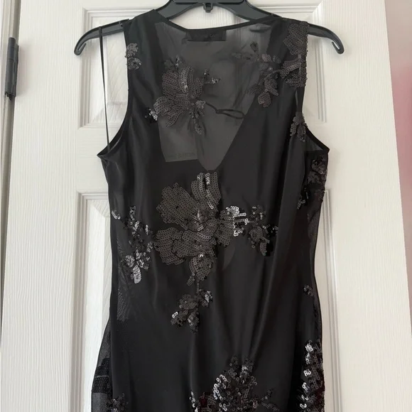 Rat & Boa Giulia Floral Sequin Embroidered Semi Sheer Dress Black NEW with tags - Picture 6 of 10